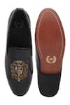 Shop_Domani_Black Handcrafted Embroidered Loafers _at_Aza_Fashions