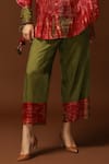 Capisvirleo_Red Habutai Silk Sequin, Thread And Bead, Tie & Dye Band Tunic & Pant Set _at_Aza_Fashions