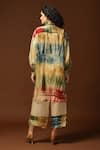 Shop_Capisvirleo_Cream Habutai Silk Tie And Dye Collared Neck Tunic & Pant Set _at_Aza_Fashions