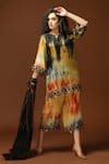 Buy_Capisvirleo_Black Habutai Silk Sequin, Thread And Bead, Tie & Dye Round & Tunic Palazzo Set _at_Aza_Fashions