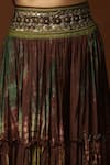 Capisvirleo_Green Habutai Silk Tie And Dye Skirt_at_Aza_Fashions