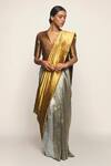 Buy_Payal Khandwala_Gold Handwoven Silk Saree_at_Aza_Fashions