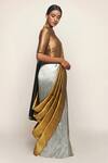 Payal Khandwala_Gold Handwoven Silk Saree_Online_at_Aza_Fashions