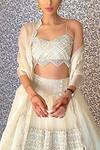 Shop_Ridhima Bhasin_White Embroidered Lehenga Set_at_Aza_Fashions