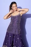 Buy_Punit Balana_Purple Silk Zardozi Embroidered Kurta Sharara Set_Online_at_Aza_Fashions