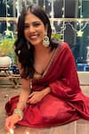 Punit Balana_Red Organza Silk Saree With Blouse_at_Aza_Fashions