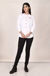 Buy_Naintara Bajaj_White Mandarin Collar Shirt_at_Aza_Fashions