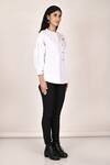 Naintara Bajaj_White Mandarin Collar Shirt_Online_at_Aza_Fashions