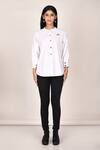 Buy_Naintara Bajaj_White Mandarin Collar Shirt_Online_at_Aza_Fashions
