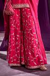 Buy_Punit Balana_Pink And Organza Gota & Marodi Scoop Embroidered Short Kurti Sharara Set _Online_at_Aza_Fashions
