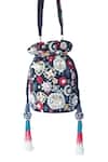 Shop_Adora by Ankita_Black Embroidered Velvet Polti Bag _at_Aza_Fashions