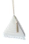 Shop_Adora By Ankita_Beige Pearl And Bead Pyramid Wristlet Bag _at_Aza_Fashions