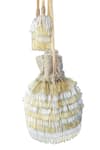 Shop_Adora by Ankita_Gold Embroidered Tassel Potli Bag _at_Aza_Fashions