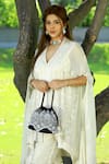 Shop_Adora by Ankita_Black Beads Intrica Monochrome Bucket Bag _at_Aza_Fashions