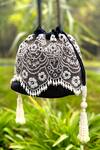 Buy_Adora by Ankita_Black Beads Intrica Monochrome Bucket Bag _at_Aza_Fashions