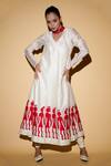Taika By Poonam Bhagat_White Chanderi, Lycra Net V Neck Applique Angrakha Set _Online_at_Aza_Fashions