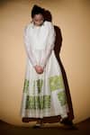 Shop_Taika By Poonam Bhagat_White Chanderi Applique Floral Motifs Round Anarkali Set  _at_Aza_Fashions