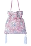 Shop_Adora By Ankita_Pink Embroidered Mirror Embellished Polti Bag _at_Aza_Fashions