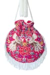 Buy_Adora by Ankita_Red Embroidered Tassel Polti Bag _at_Aza_Fashions