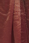 Buy_Pranay Baidya_Maroon Chanderi Striped Saree_Online_at_Aza_Fashions