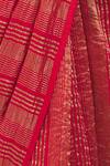 Shop_Pranay Baidya_Red Chanderi Striped Saree  _Online_at_Aza_Fashions