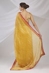 Shop_Pranay Baidya_Yellow Chanderi Striped Saree _at_Aza_Fashions