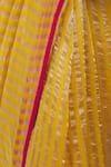 Buy_Pranay Baidya_Yellow Chanderi Striped Saree _Online_at_Aza_Fashions