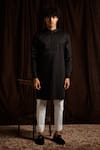 Project Bandi Black Cotton Kurta And Pant Set Online at Aza Fashions Project Bandi_Black Cotton Kurta And Pant Set _Online_at_Aza_Fashions