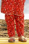 Shop_Piyanshu Bajaj_Red Printed Kurta And Pant Set For Girls_Online_at_Aza_Fashions