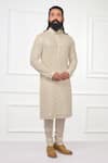 Buy_Nitesh Singh Chauhan_White Georgette Embroidered Kurta Set_Online_at_Aza_Fashions