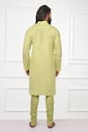 Shop_Nitesh Singh Chauhan_Green Cotton Silk Blend Embroidered Kurta Set  _at_Aza_Fashions