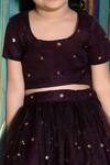 Buy_Piyanshu Bajaj_Maroon Embroidered Lehenga Set For Girls_Online_at_Aza_Fashions