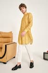 Buy_Project Bandi_Yellow Malai Cotton Sitara Print Kurta Set_Online_at_Aza_Fashions