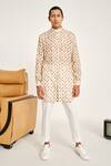 Shop_Project Bandi_Beige Malai Cotton Sitara Print Kurta Set _at_Aza_Fashions