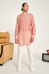 Buy_Project Bandi_Pink Malai Cotton Sitara Print Kurta Set _at_Aza_Fashions