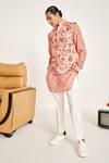 Project Bandi_Pink Malai Cotton Floral Print Bundi _Online_at_Aza_Fashions
