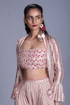 Buy_Punit Balana_Beige Silk Organza Jacket And Dhoti Pant Set_Online_at_Aza_Fashions
