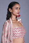 Shop_Punit Balana_Beige Silk Organza Jacket And Dhoti Pant Set_Online_at_Aza_Fashions