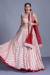 PUNIT BALANA_Beige Silk Satin Round Chanderi Printed Lehenga Set_Online_at_Aza_Fashions