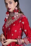 Shop_Punit Balana_Pink Velvet V Neck Kurta Set _Online_at_Aza_Fashions