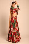 Buy_Prints by Radhika_Red Silk Printed Lehenga Set_at_Aza_Fashions