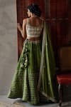 Shop_Punit Balana_Green Silk U Neck Bridal Lehenga Set _at_Aza_Fashions