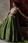 Shop_Punit Balana_Green Silk U Neck Bridal Lehenga Set _Online_at_Aza_Fashions
