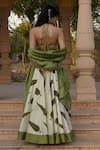 Shop_Punit Balana_Green Silk Chanderi Halter Lehenga Set _at_Aza_Fashions