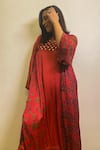 Punit Balana_Pink Satin Silk Kaftan Dress_Online_at_Aza_Fashions