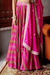 Buy_Punit Balana_Red Silk Chanderi Round Bridal Lehenga Set _Online_at_Aza_Fashions