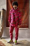 Buy_Punit Balana_Red Linen Hoodie And Joggers Set _at_Aza_Fashions