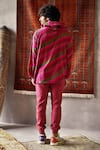 Shop_Punit Balana_Red Linen Hoodie And Joggers Set _at_Aza_Fashions