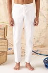 Shop_Project Bandi_White Cotton Pyjama Pants  _at_Aza_Fashions