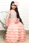 Shop_Pinkcow designs pvt ltd_Silver Sequin Embroidered Gown  _at_Aza_Fashions